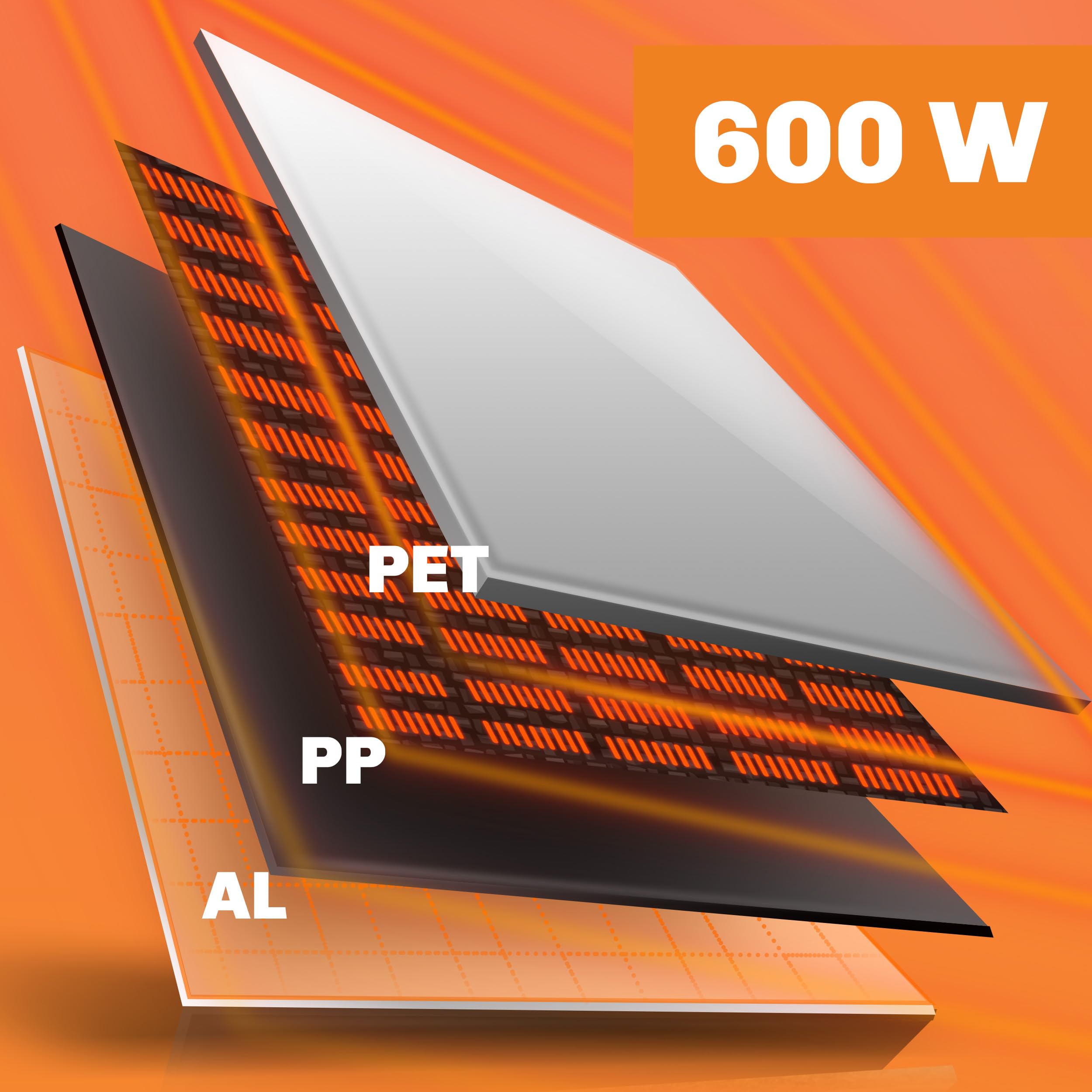 Berdsen Grzejnik na Podczerwień - Panel Grzewczy - 600 W - Szybkie Nagrzewanie - Panel Dotykowy - Pilot WiFi Aplikacja - Timer 1-9 h