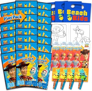 ディズニー トイ・ストーリー パーティー記念品 子供用 セット - ミニアクティビティパック24個 | Woody & Buzz ミニプレイパック 塗り絵、ステッカー、お菓子バッグなど付き | トイストーリーの誕生日パーティー用品