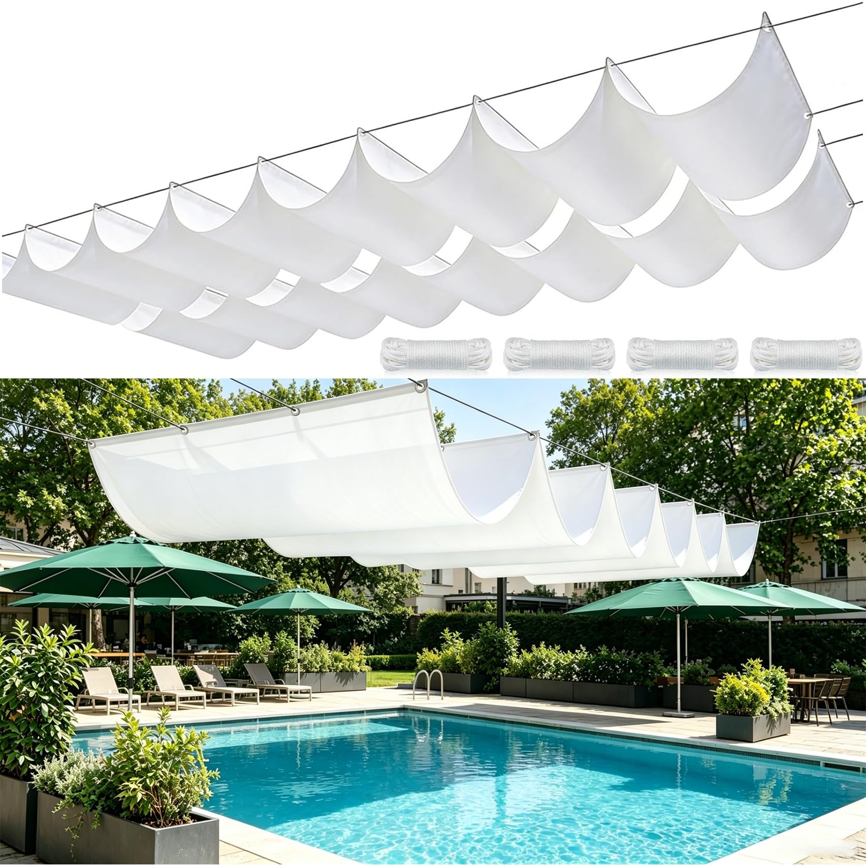 Voiles d'ombrage rétractable contre la chaleur de terrasse et toile anti-UV
