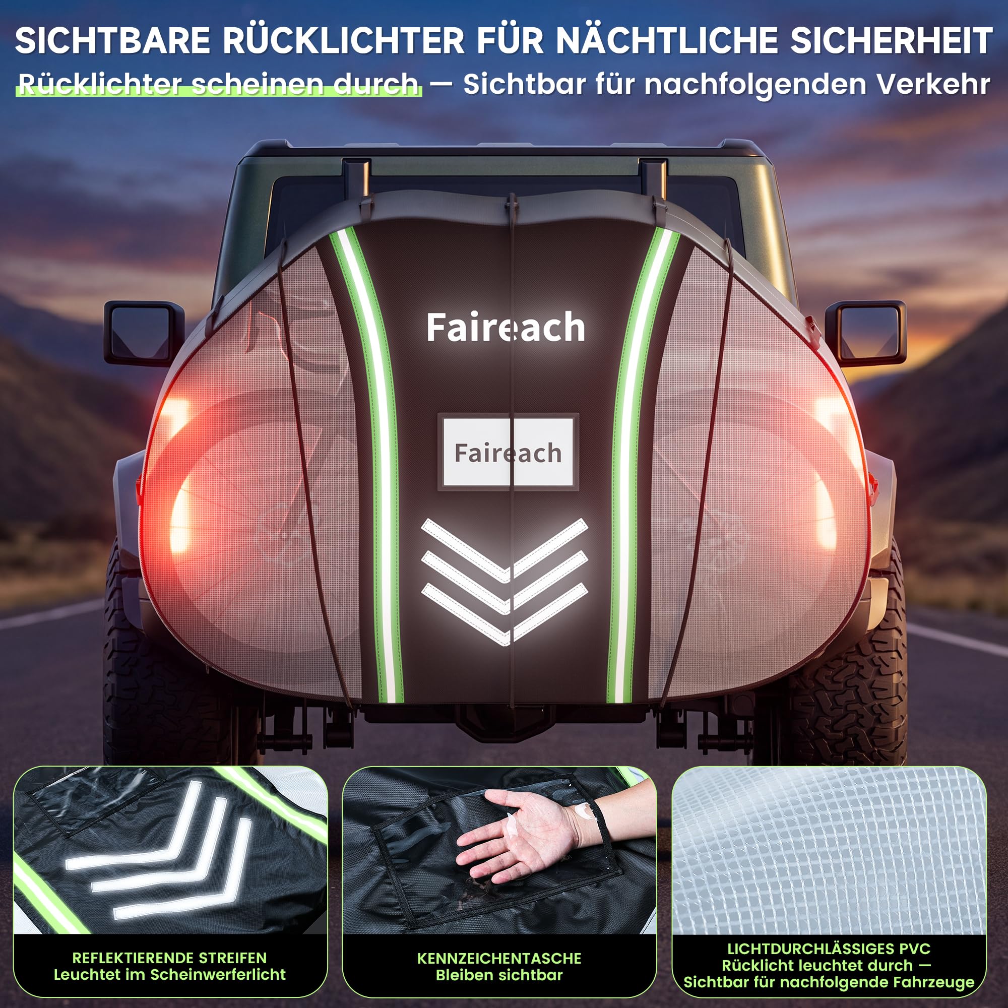 800D Fahrradabdeckung Heckträger für 2 Fahrräder Wasserdicht Winddicht | 203x90x127cm, Rücklicht & Kennzeichen Sichtbar, Reißfestigkeit, mit two 6m Elastisch Seil und Aufbewahrungstasche