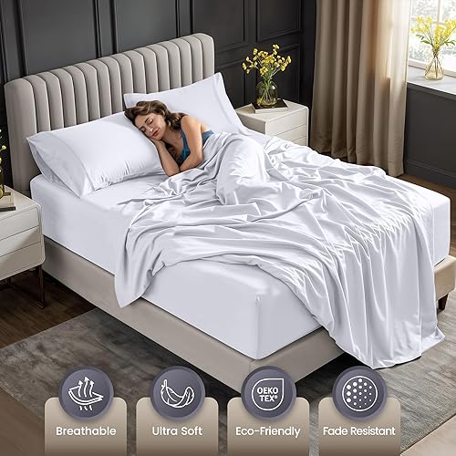 Miniatura 3 de Utopia Bedding - Juego de sábanas tamaño individual de 3 piezas, microfibra suave, para toda la familia, sábana encimera y bajera con almacenamiento