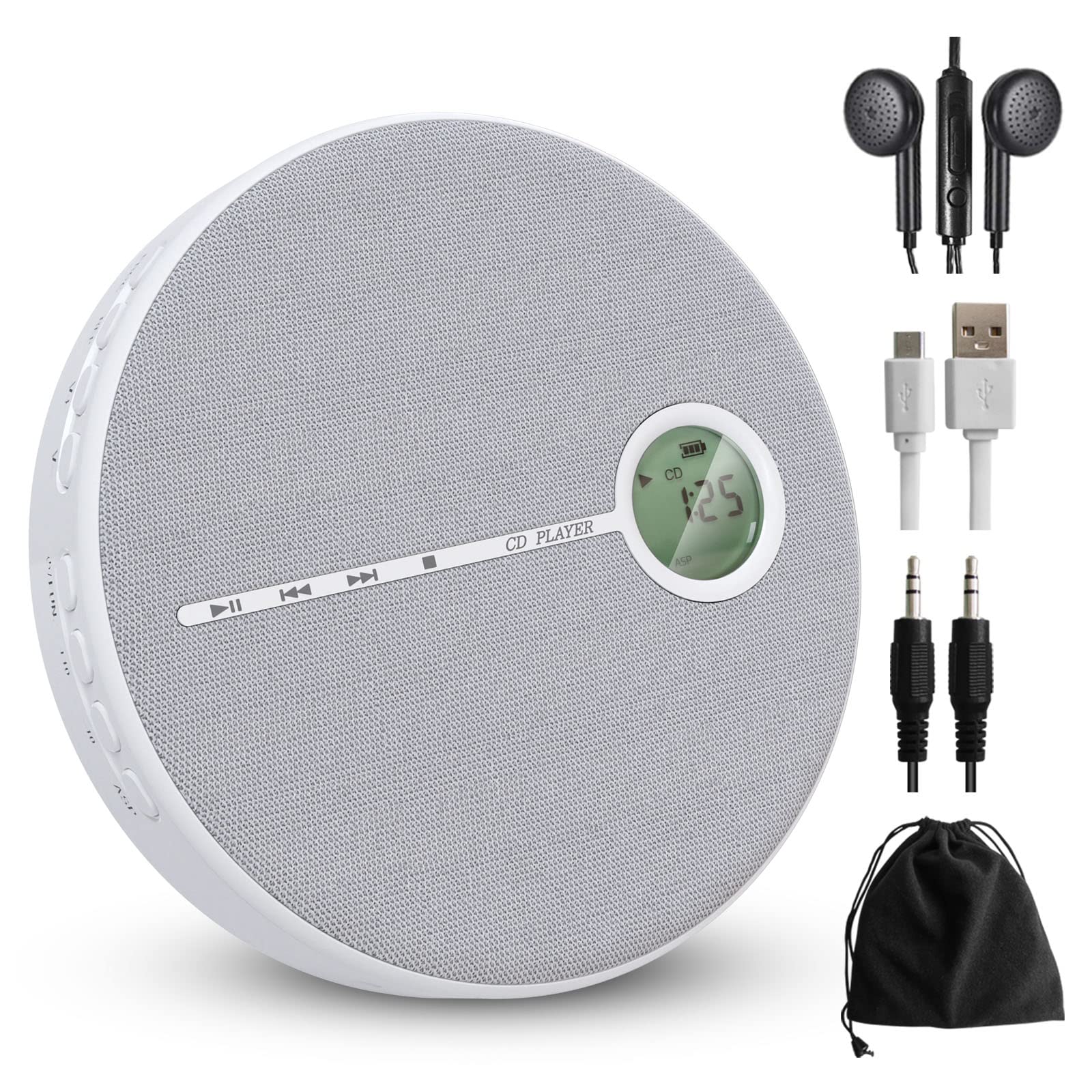 Buy Newest CD Player Portable, WOKALON Rechargeable CD Player with