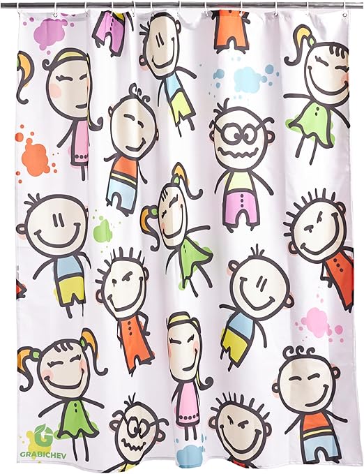 GRABICHEV Kids Bathroom Shower Curtain ChildFriendly