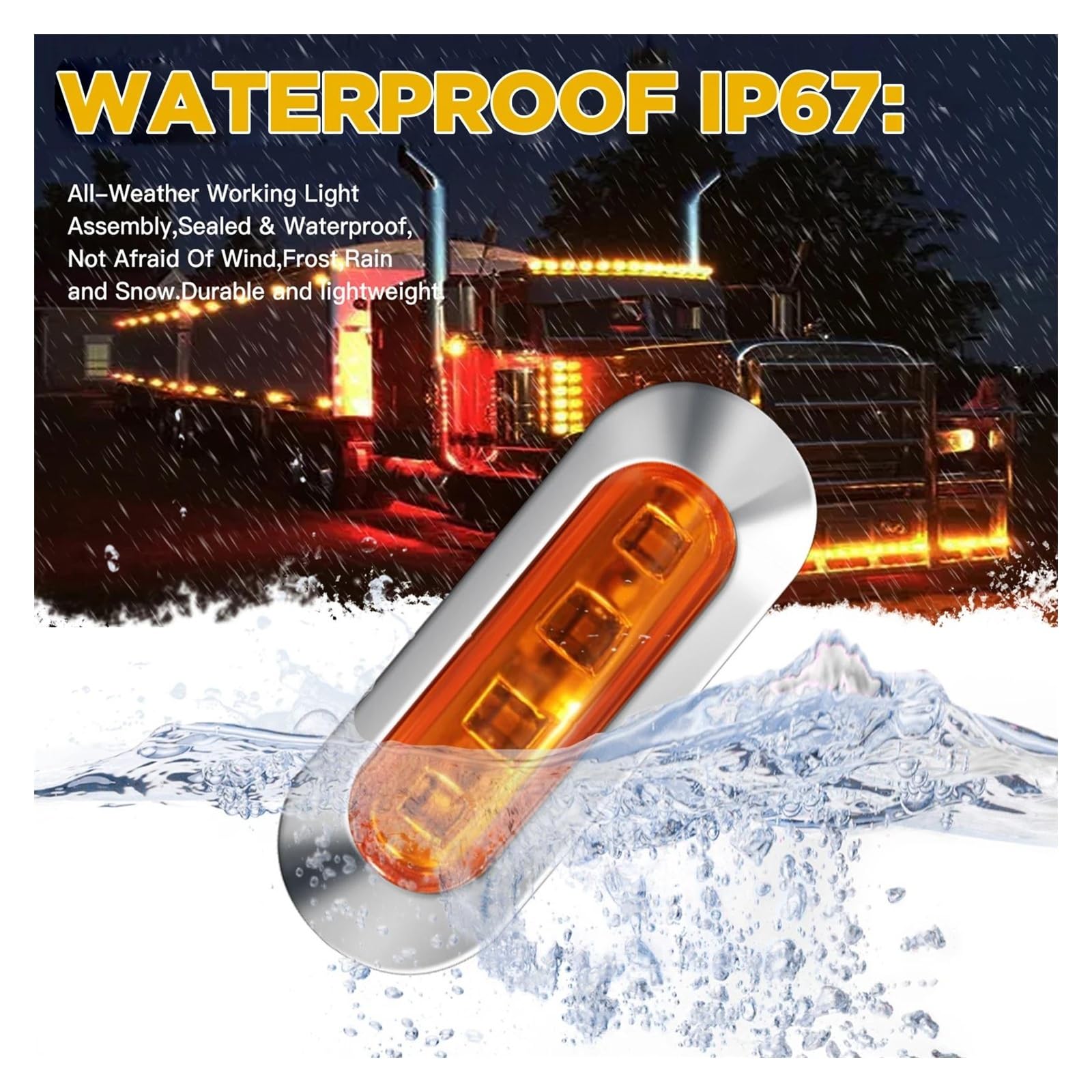 Fanalino Posteriore 10PCS 12V-24V LED Indicatori Direzione Laterali Luci Anteriori Lampada Coda Posteriore DC Universale Per Autobus Camion Camion Rimorchio Barca Auto Fanali Posteriori(Blue(10PCS))