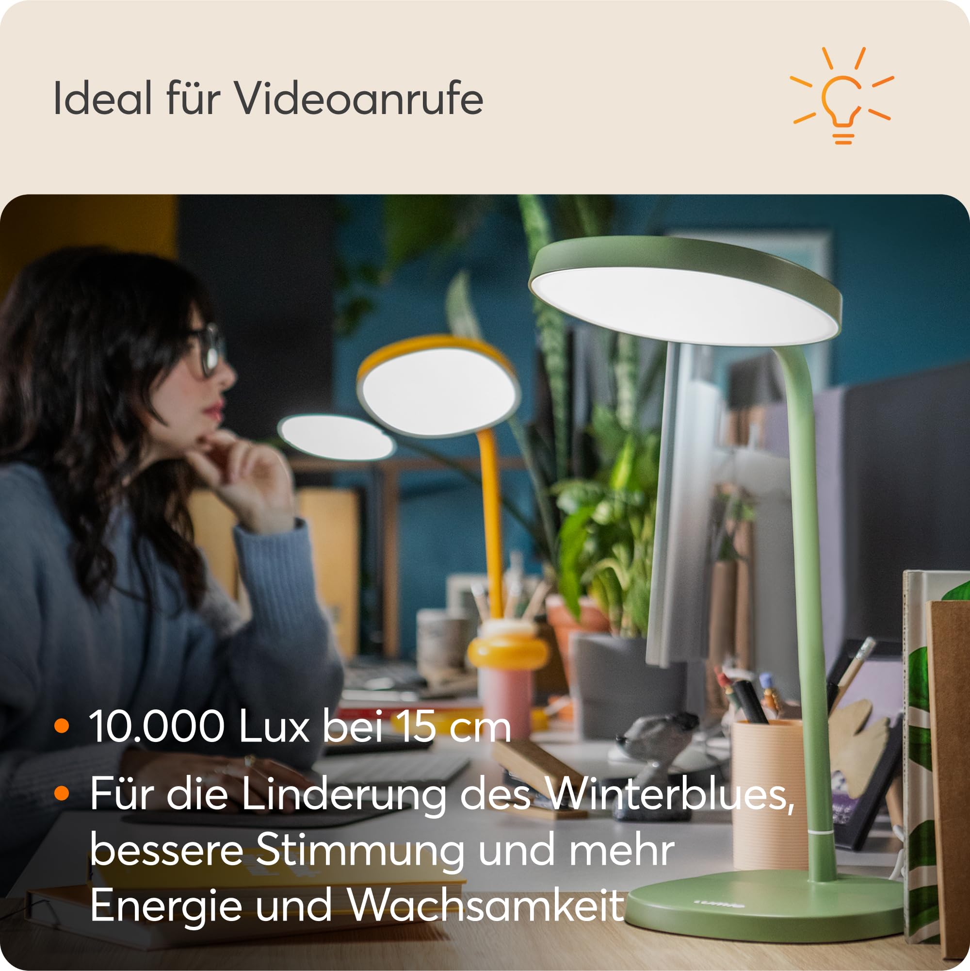 Lumie Task | Hoch verstellbare, helle LED-Lichttherapie-Schreibtischlampe gegen den Winterblues, kristallklare Beleuchtung, maximaler Sehkomfort, verbesserte Stimmung und Energie | Salbeigrün
