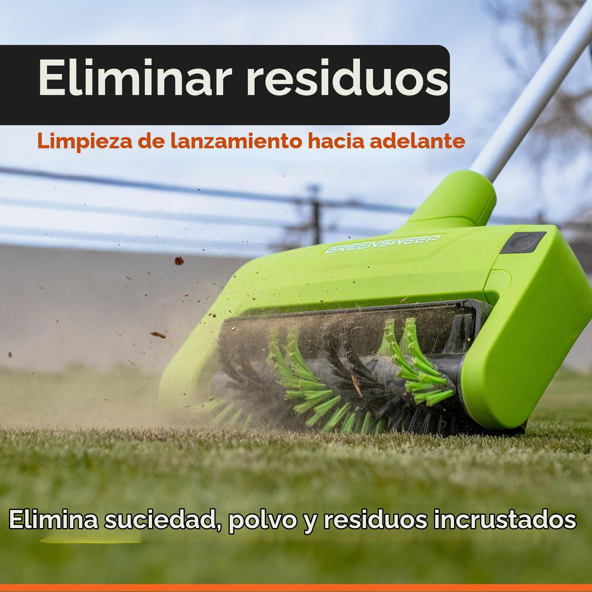 GreenSweep Reviver Volt - Cepillo eléctrico de césped artificial inalámbrico, limpiador de césped ligero, restaura las fibras de césped aplanadas, levanta la suciedad, los desechos y el pelo de