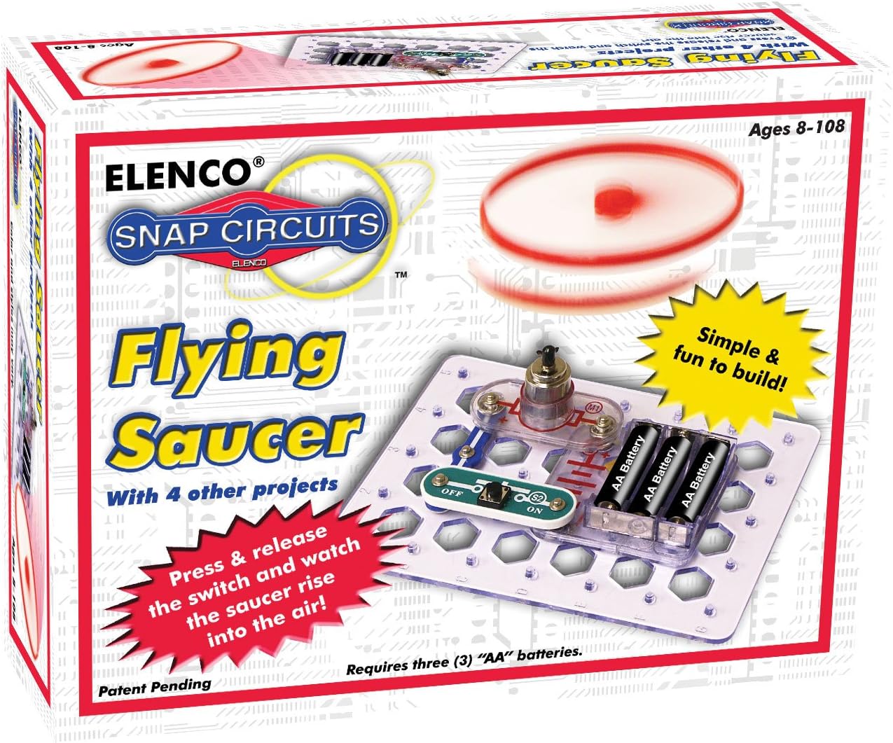 Snap Circuits Flying Saucer Kit Discovery Kit | 5 UFO Projects | 4-Color Project Manual | Lots of STEM Fun