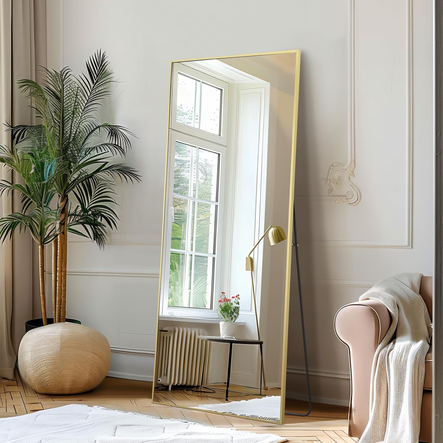 MELOMOIR Gold Mirror Full Length 56"x18" Floor Mirror, Free