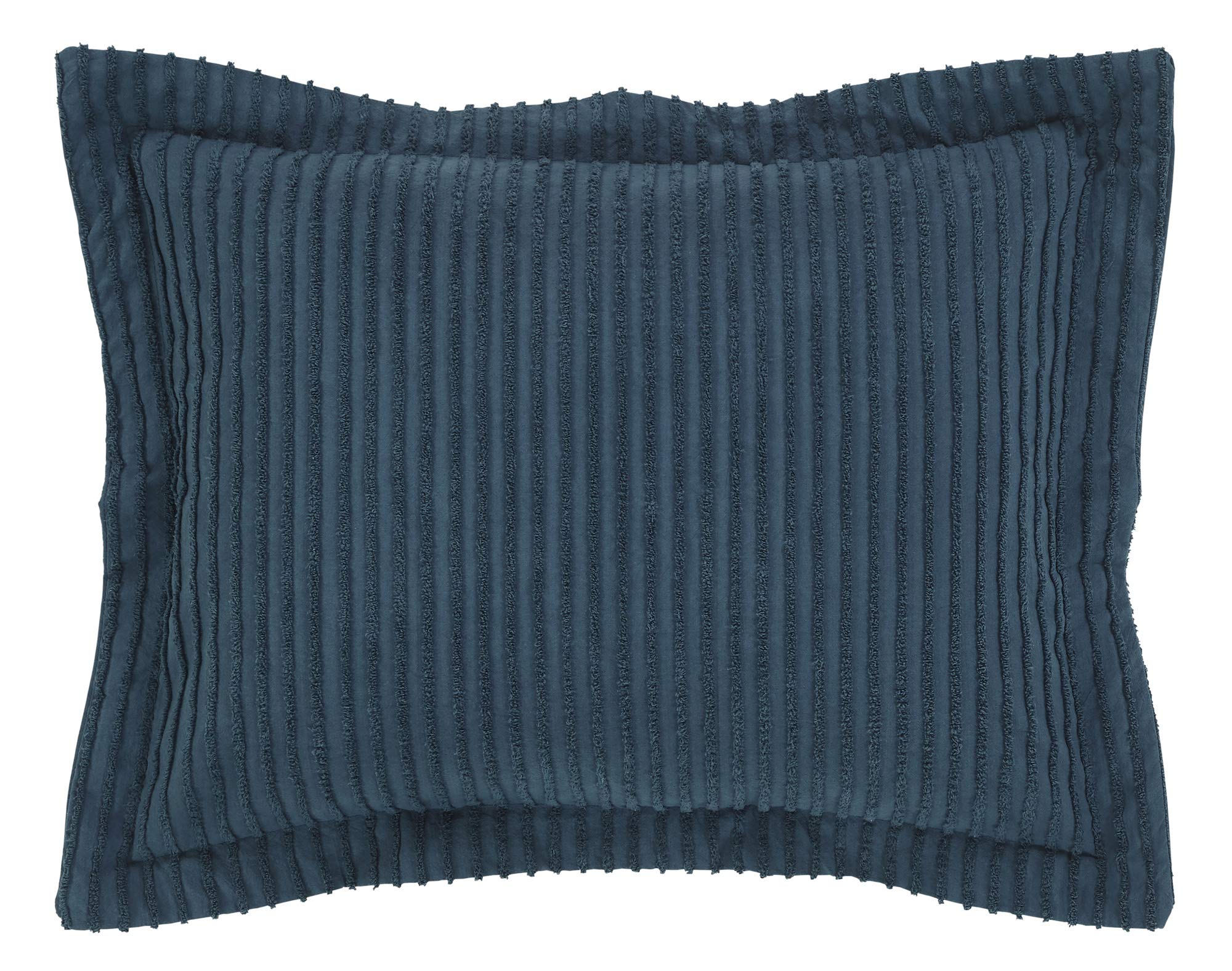Better Trends Jullian Collection is Super Soft and Light Weight in Bold Stripes Design 100% Cotton Tufted Unique Luxurious Machine Washable Tumble Dry, Standard Sham, Teal
