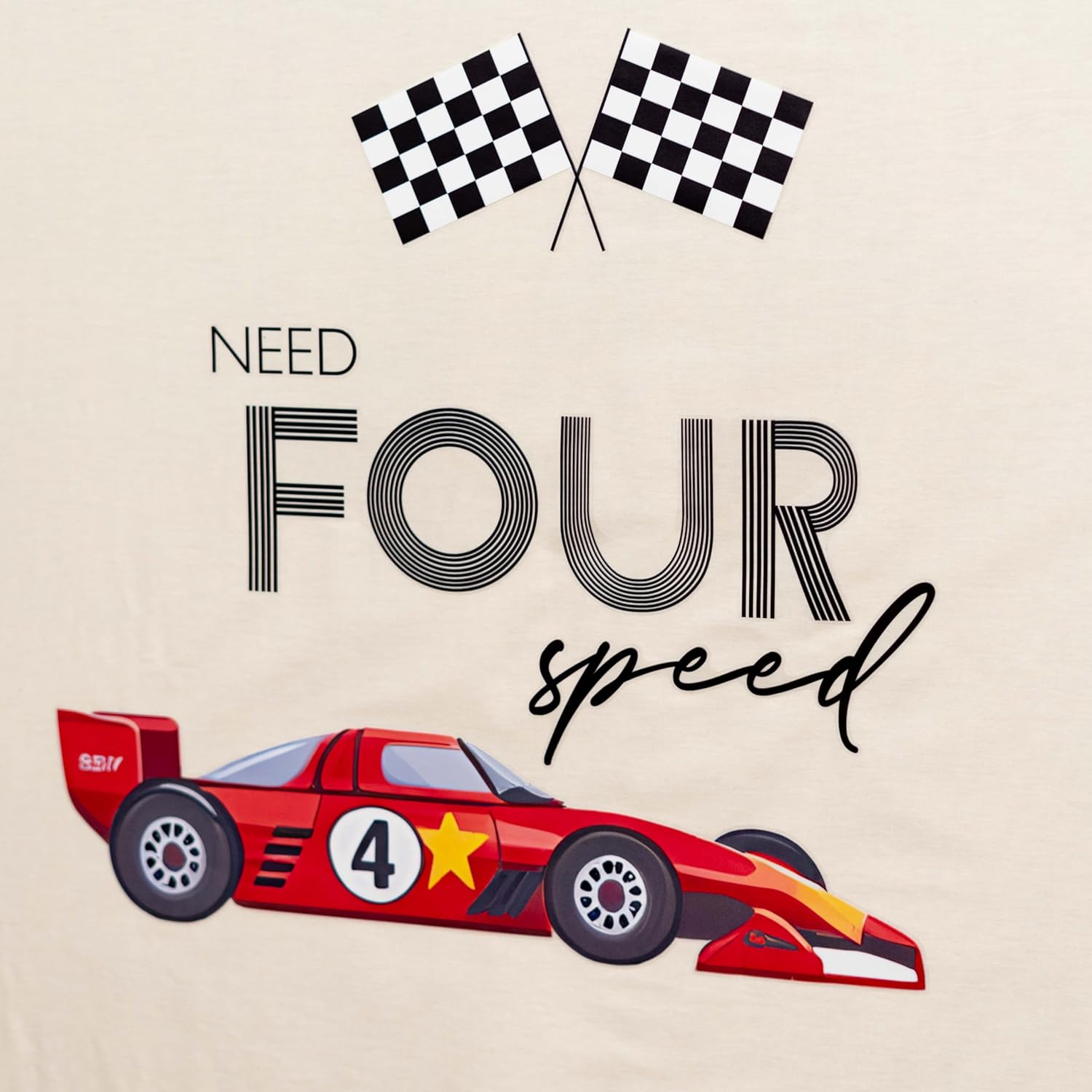 Need Four Speed Decals - Racing Birthday Party Decoration, 4th Birthday Racing Theme With Checkered Flag Sticker for Boys, Balloon Arch Decor (Need Four Speed 4 red) - Image 6