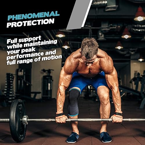 Vista 93 de POWERLIX Rodillera de compresión (par) – La mejor rodillera para el dolor de rodilla para hombres y mujeres – Soporte de rodilla para correr