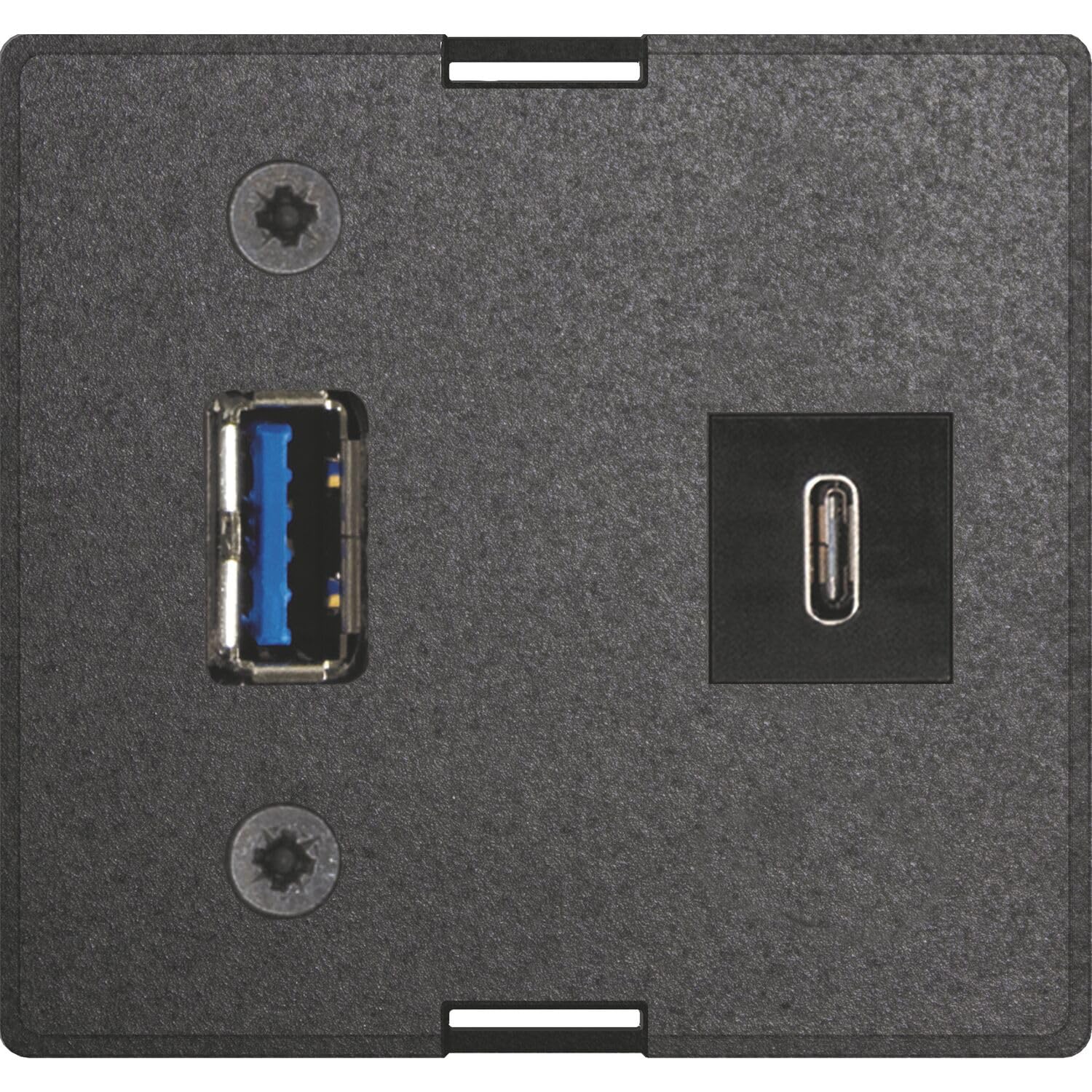 Module de rechange USB C & A EVOline noir pour bloc d'alimentation de prises encastrées