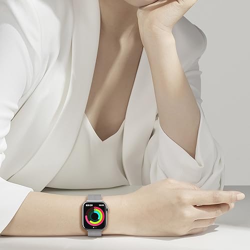 Miniatura 4 de Paquete de 2 correas magnéticas de metal compatibles con Apple Watch de 1.496 in 1.575 in 1.614 in 1.654 in 1.732 in 1.772 in 1.811 in 1.929 in,