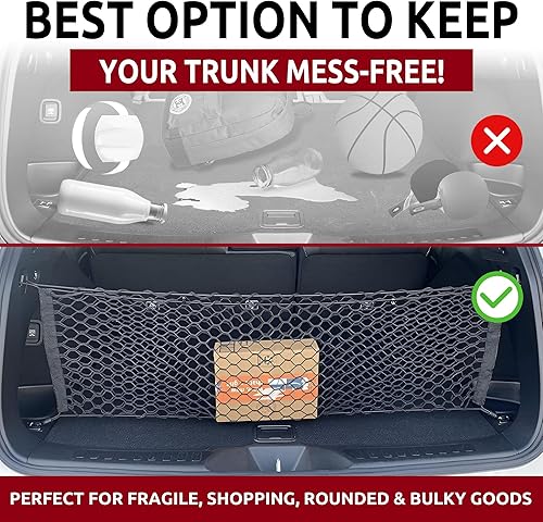 Miniatura 4 de Red de carga elástica de malla para maletero para Honda Passport EX L Elite 2019-2024  Organizadores y almacenamiento de maletero de primera calidad