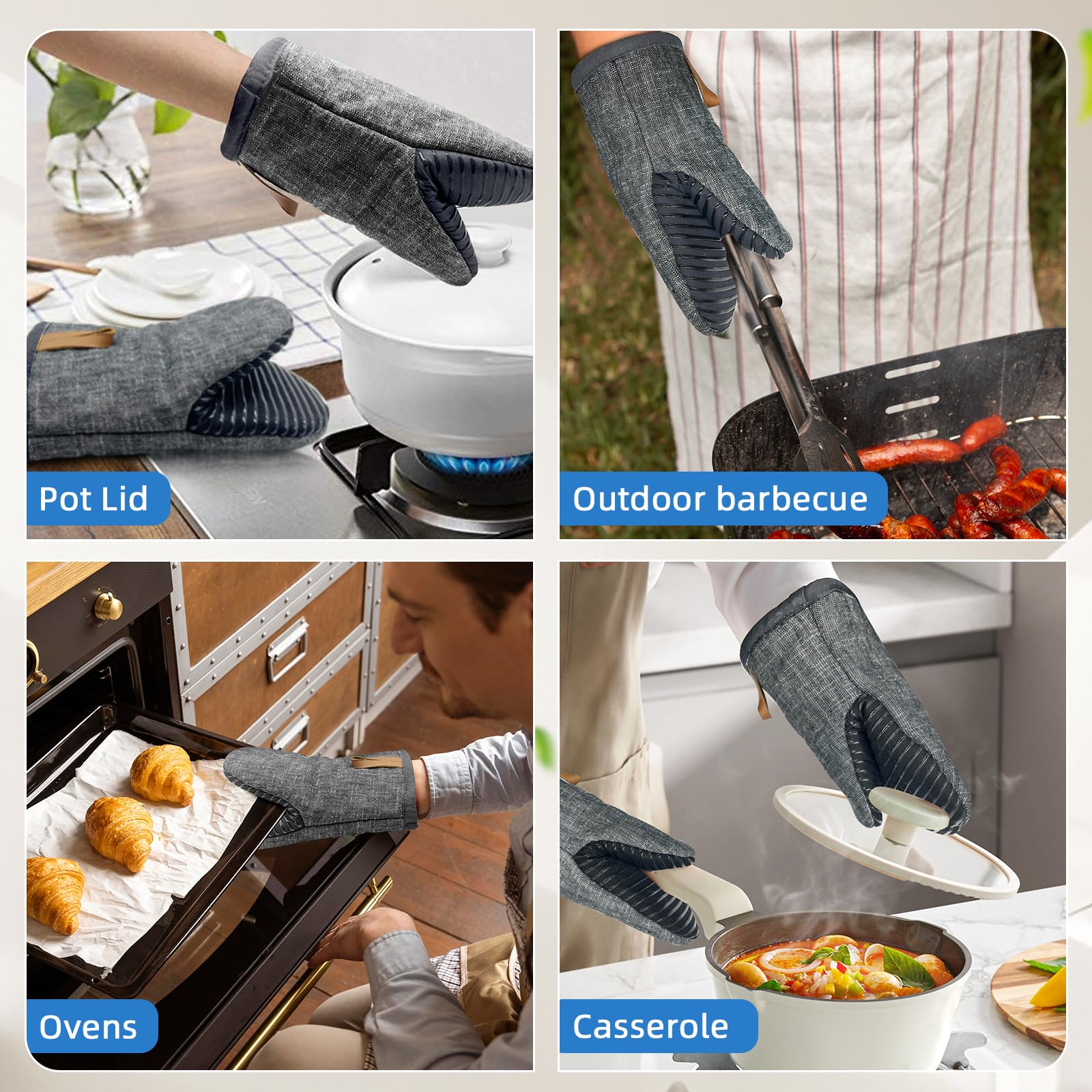 1 par de manoplas de horno, mini manoplas de silicona resistentes al calor hasta 260.0 °C, superficies de agarre antideslizantes y guantes de lazo para colgar para cocina, hornear, barbacoa