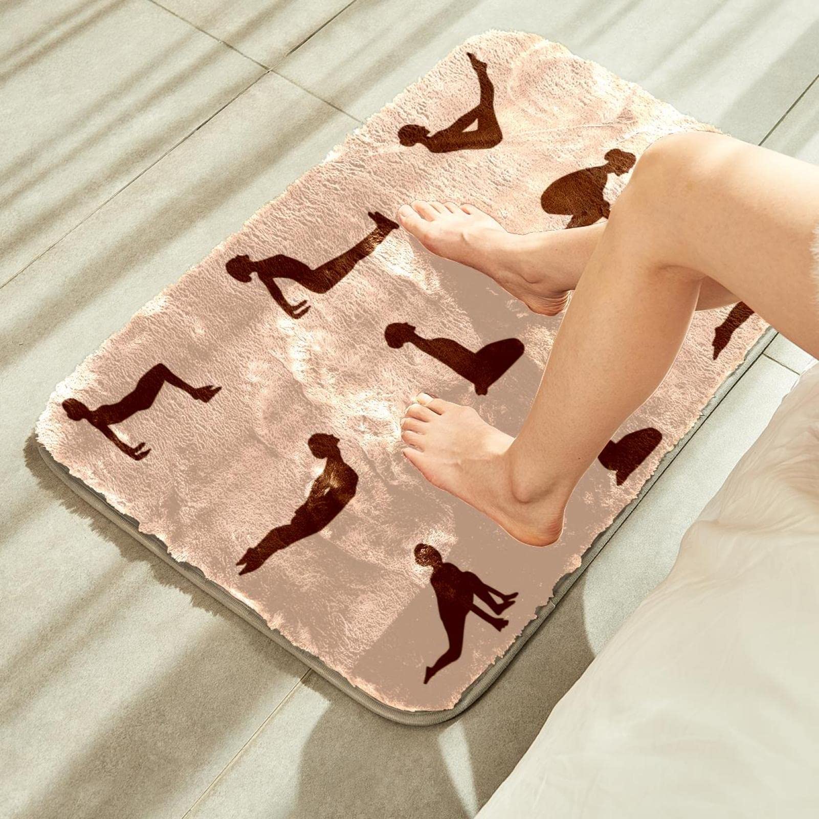 Tapis à poils longs ultra doux en fausse fourrure pour pose de yoga