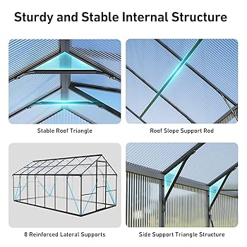 プレーヤー GREENHOUSE Thanaddo 6 ft. W x 8 ft. D Outdoors Walk-In Polycarbonate