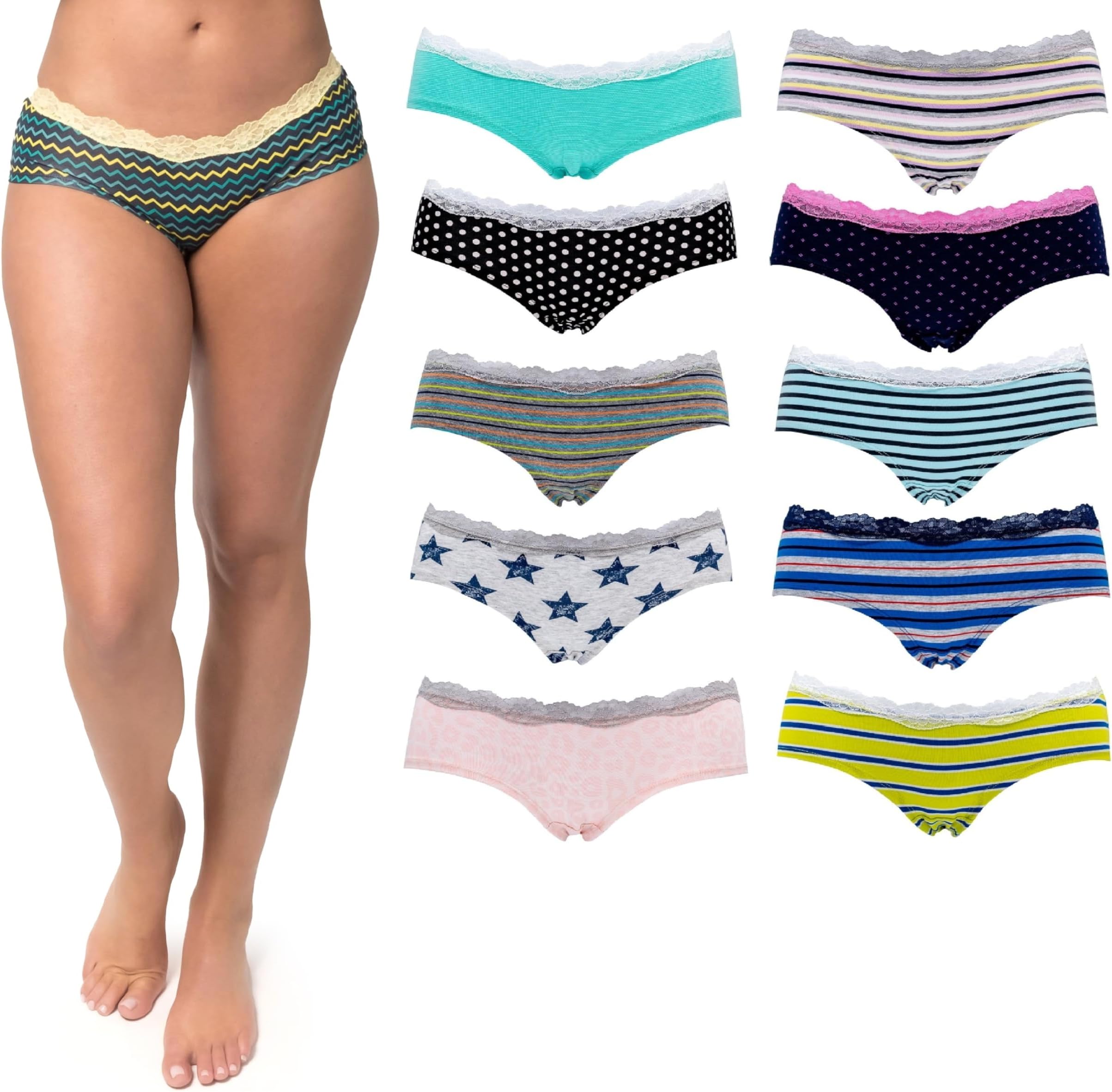 Cotton Underwear for Women, Seamless Women's Underwear Pack, Cheeky Hipster Panties