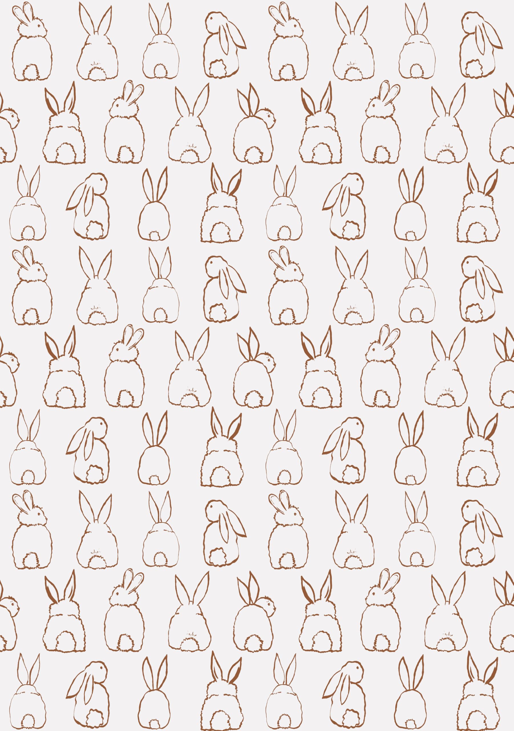 Roomblush Multicoloured Photo Wallpaper With Rabbits In Orange Rabbit Children's Room Non-Woven Wallpaper Bunnies Rb312