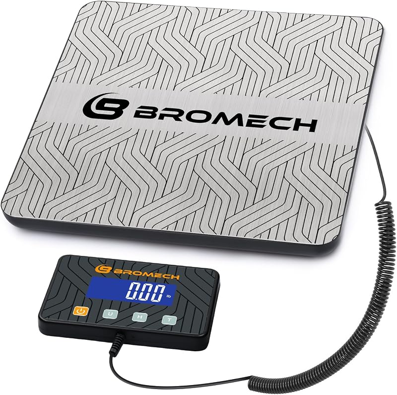 BROMECH 440lb Shipping Scale Heavy Duty Postal Scale with Separate Display | Type-C Charging, Hold & Tare | Avoid Overpaying Postage for USPS, UPS, FedEx | Small Business & Warehouse