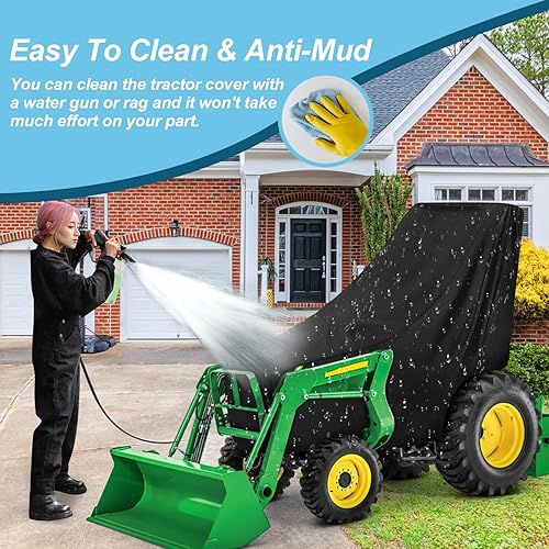 Miniatura 5 de Cubierta compacta para tractor John Deere, impermeable 210T, protección contra el sol, lluvia, polvo, nieve, con forro de algodón para Kubota,