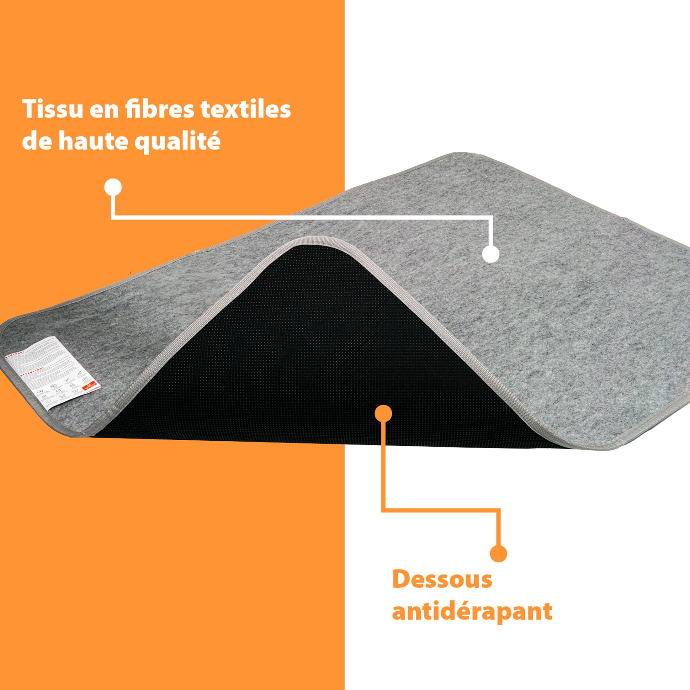Mi-Heat sous-Tapis Chauffant 100x140cm - sous Tapis Chauffage Tapis de Sol Chauffant jusqu'à 30°C - 3 Niveaux de Chauffage et minuterie