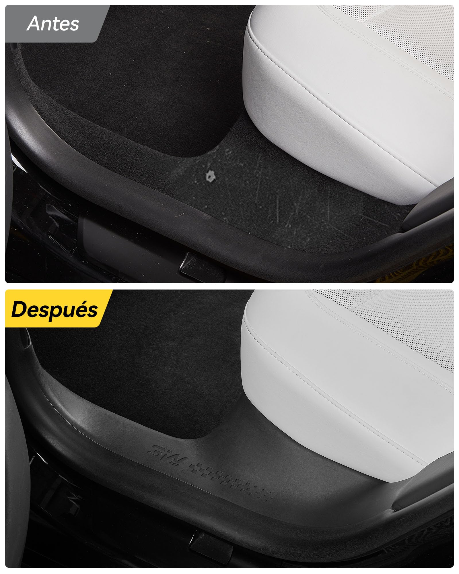 3W 5 piezas de protección de umbral de puerta para Tesla Model 3 Highland 2024-2026 Pedal de puerta delantera y trasera y espacio de carga, protección contra chispas TPE, protección contra chispas en