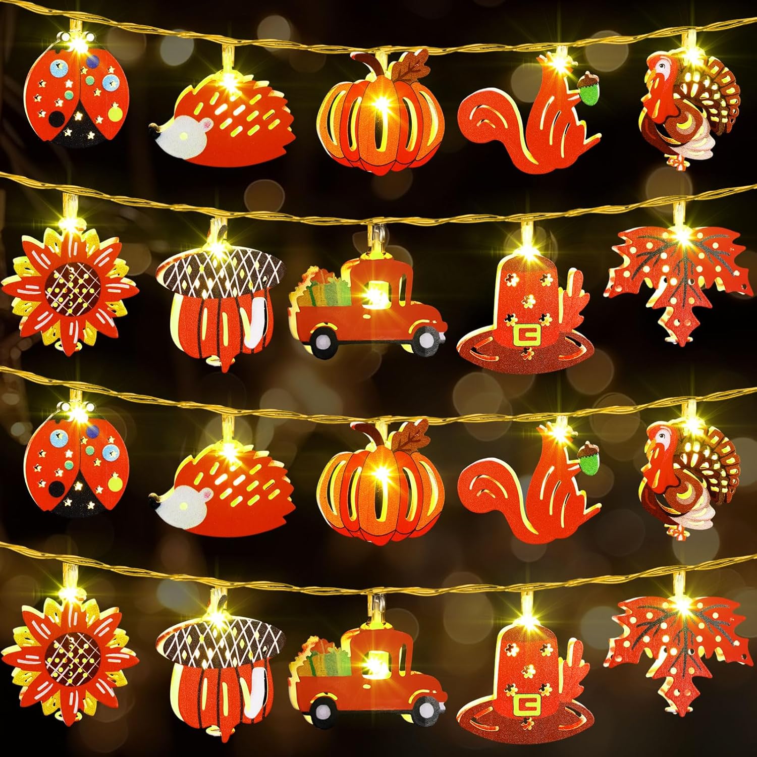 Glooglitter Fall Thanksgiving Decoration Acorn Maple Leaf