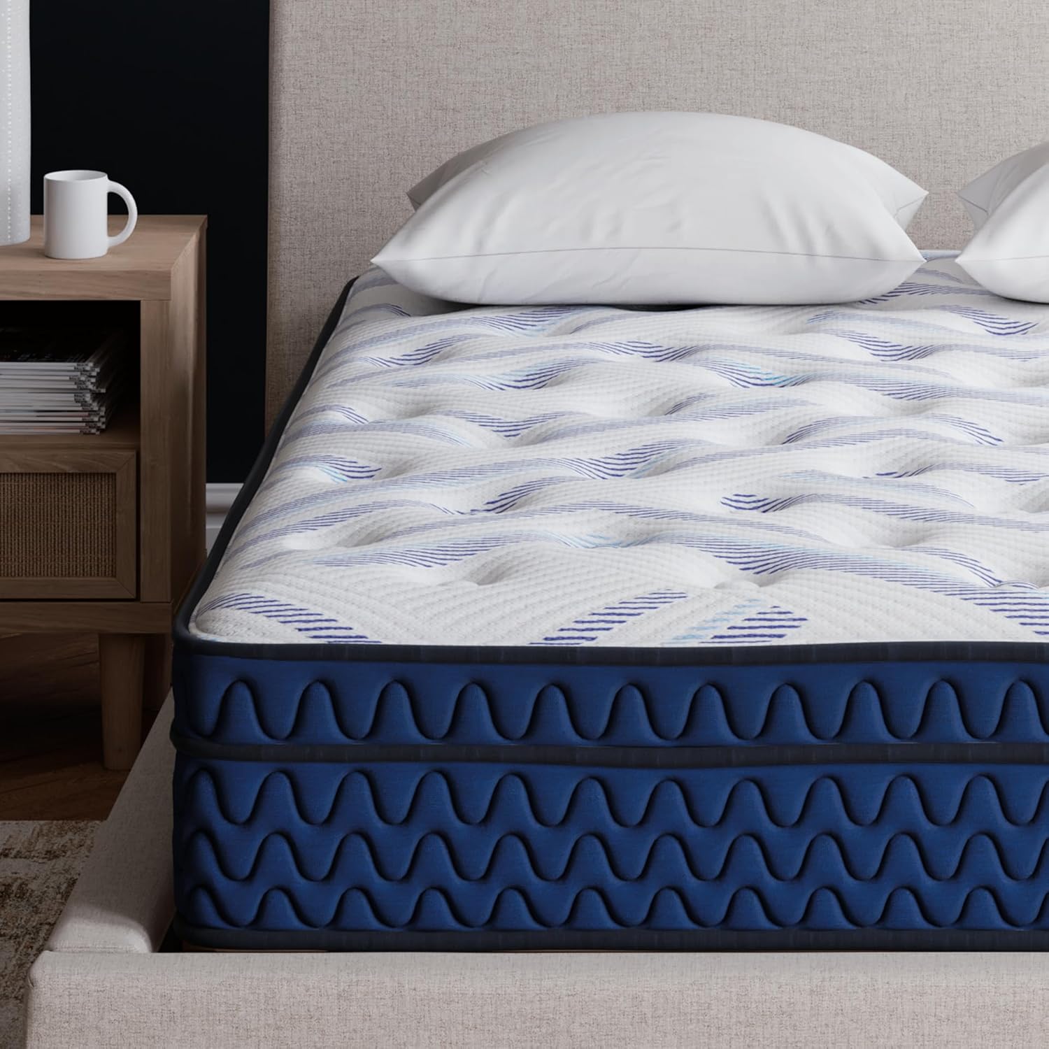 Signature Design by Ashley Twin Size Stack 12 Inch Hybrid Medium Plush Cooling Gel Infused Memory Foam Mattress for Pressure Relief, Fiberglass-Free, Mattress in A Box