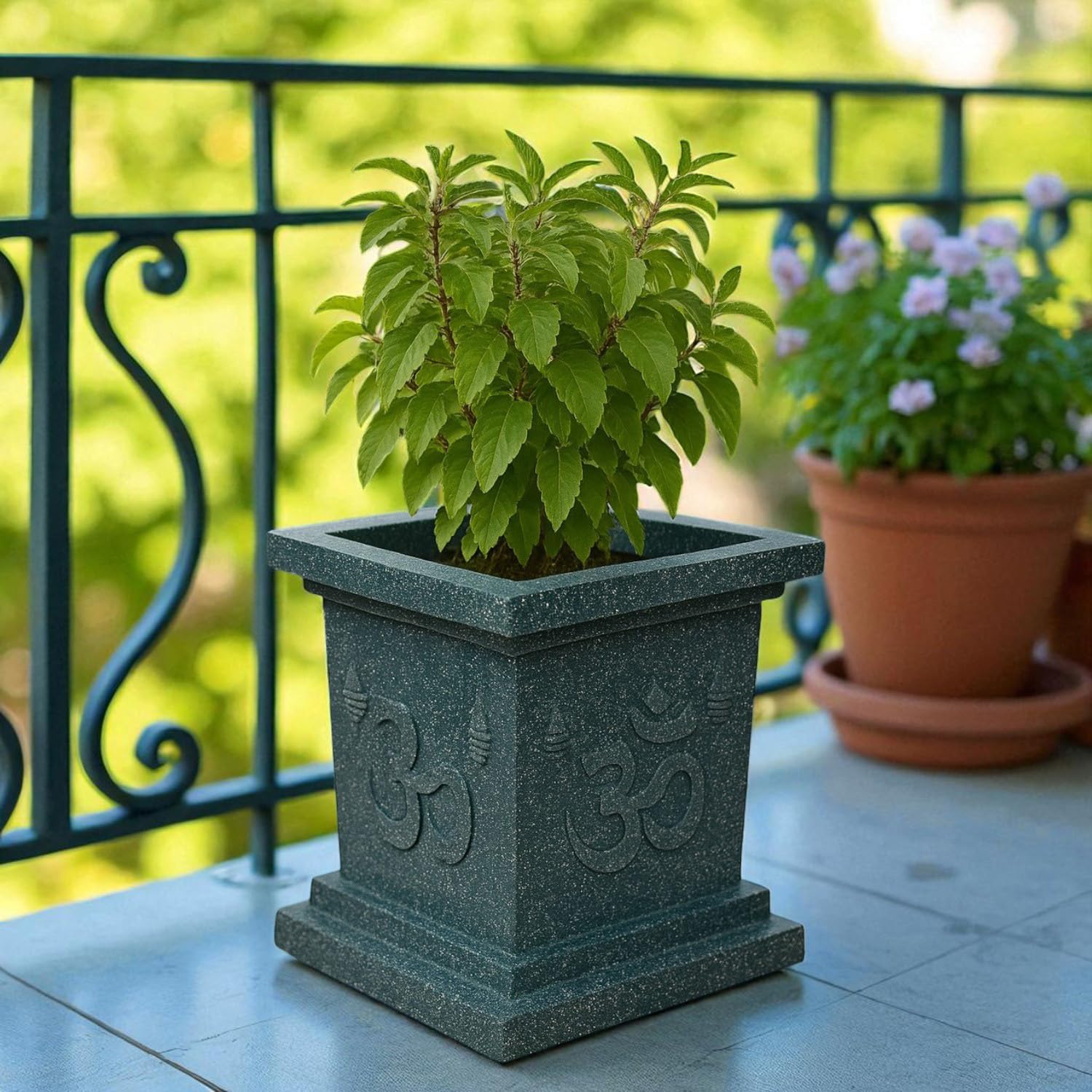 Go Hooked Tulsi Pot - Traditional Indian Planter -17