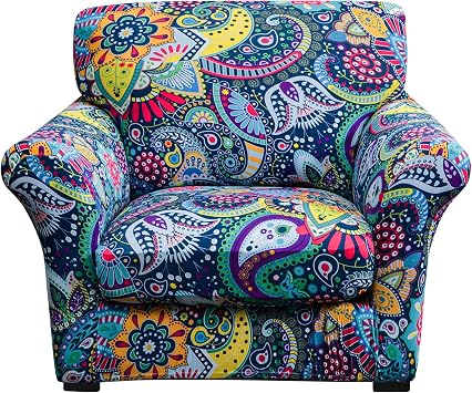 FORCHEER Armchair Slipcovers 2 Piece Printed Sofa Couch Covers with 1 Separate Cushion Couch Covers Washable Bohemia Style Sofa Slipcover with Elastic Bottom for Living Room Armchair, Styles 1