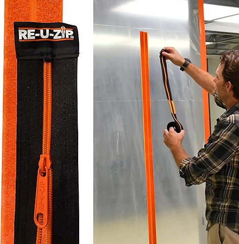 Miniatura 1 de RE-U-ZIP Cremallera de barrera de polvo reutilizable de alta resistencia  Kit de inicio  Sistema patentado de gancho y bucle  rentable y fiable