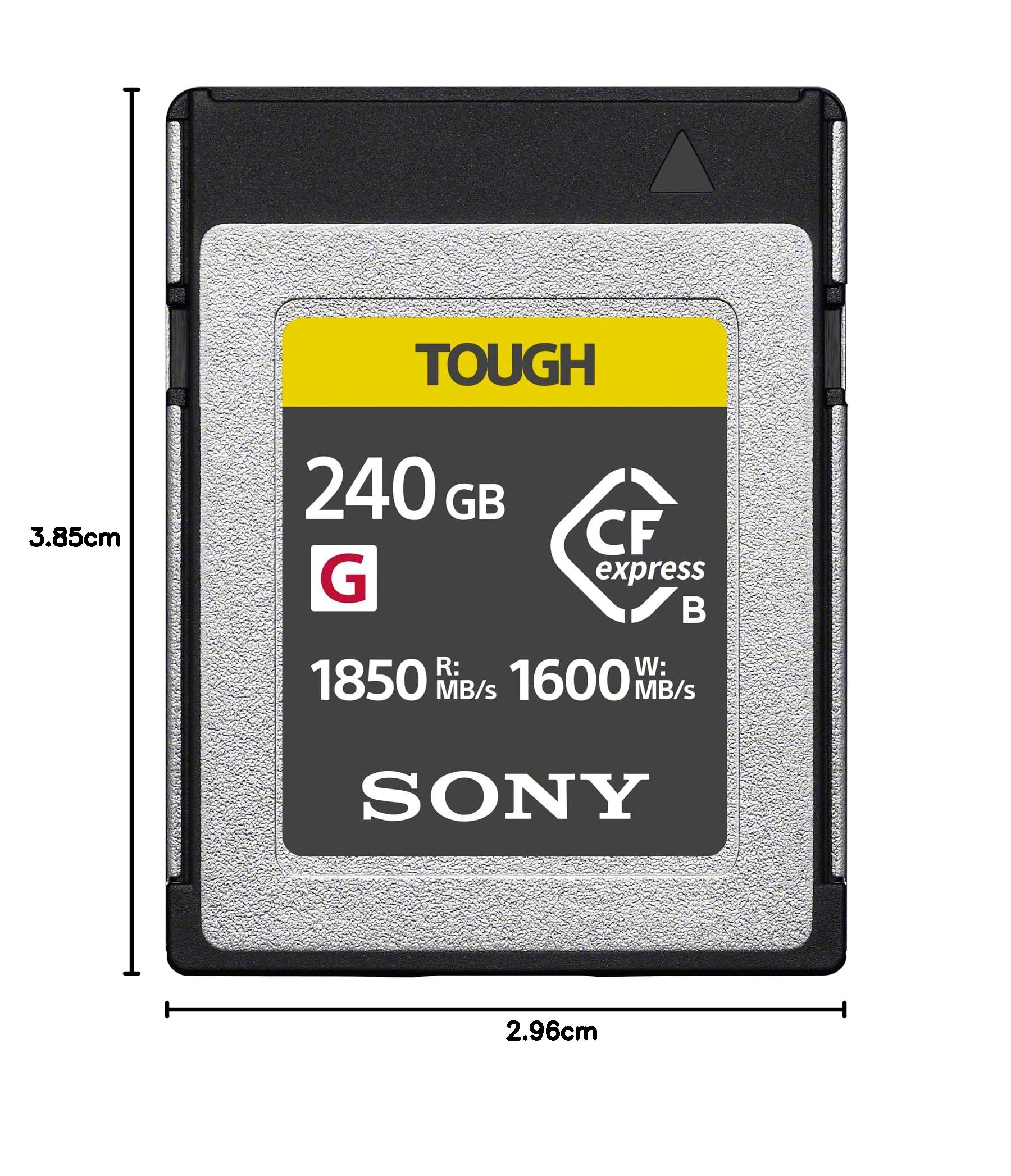 Sony CEB-G240T Compact Flash Express Tough karta pamięci o pojemności 240 GB, zapis 1750 MB/s, idealna do nagrywania RAW i filmów 4K z wysoką szybkością transmisji