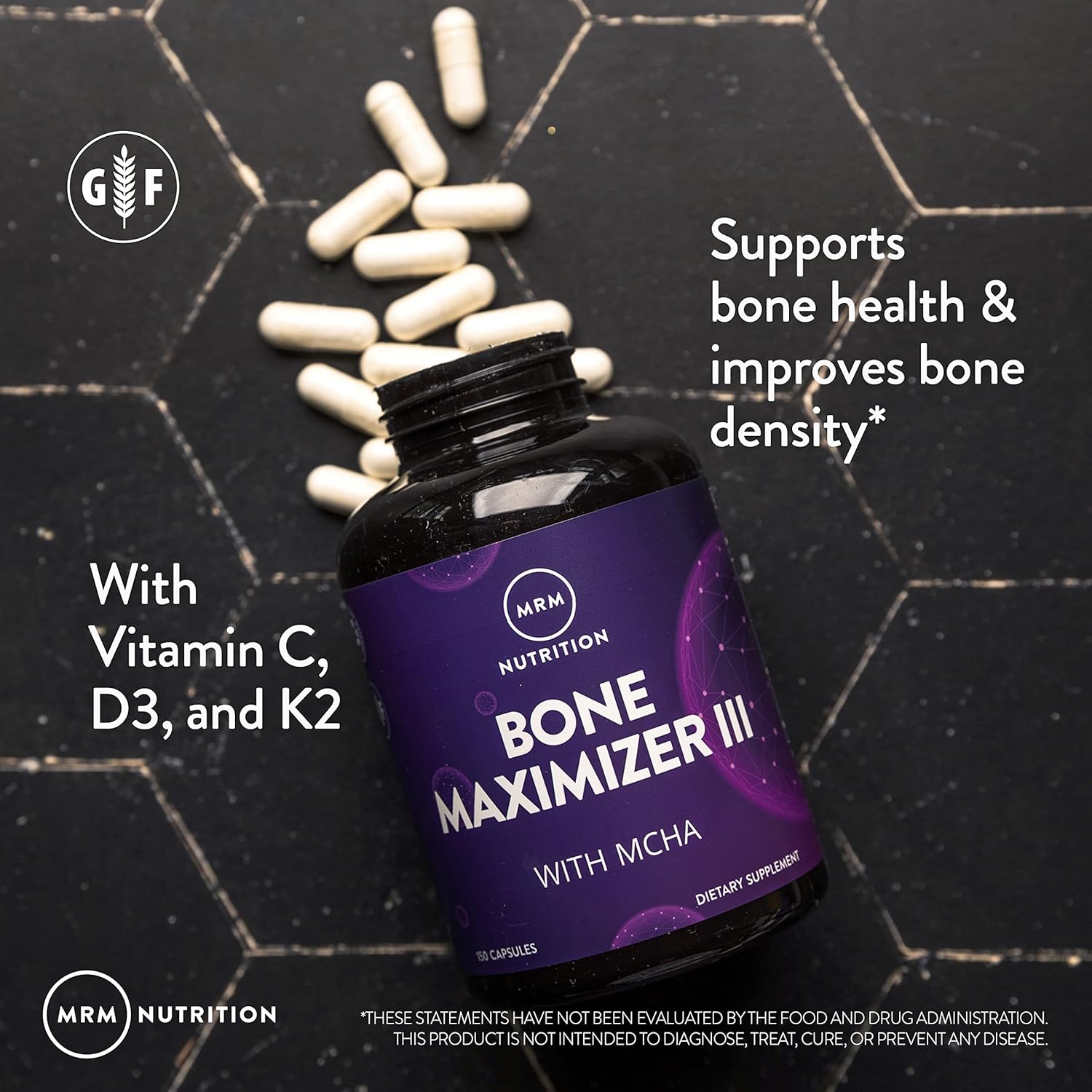 MRM Nutrition Bone Maximizer® III | with MCHA + Vitamin D3 + Vitamin K2 | Bone Health | High Potency | Key Vitamins and Minerals for Bones | 50 Servings 8 MRM Nutrition Bone Maximizer® III | with MCHA + Vitamin D3 + Vitamin K2 | Bone Health | High Potency | Key Vitamins and Minerals for Bones | 50 Servings - Image 6
