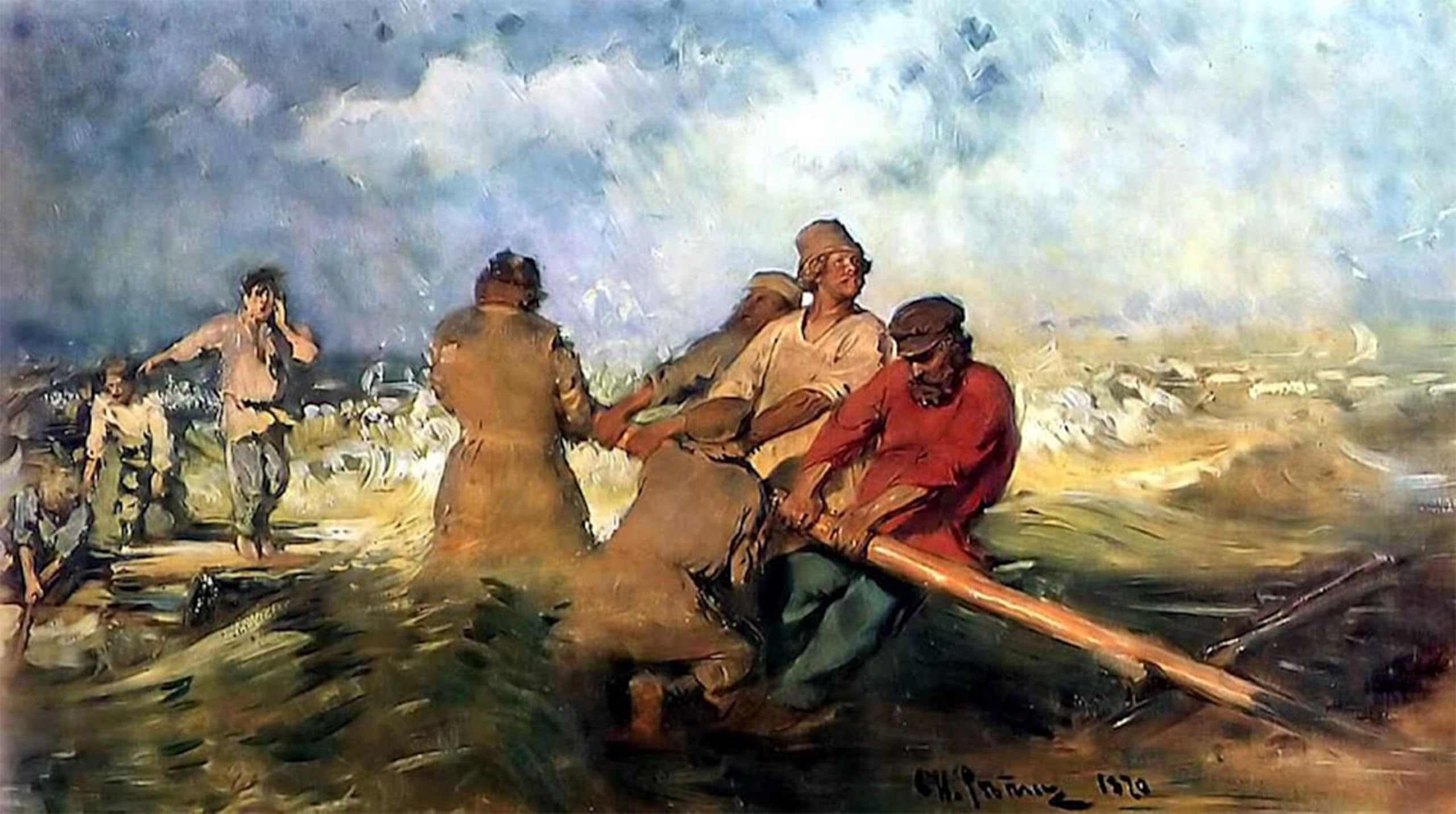 SERENDIPITP Vintage Wall Art Canvas Nordic Poster Canvas Print Picture Storm on the Volga by Il Ya Repin Wall Art Poster for Home Decor 60x90cm