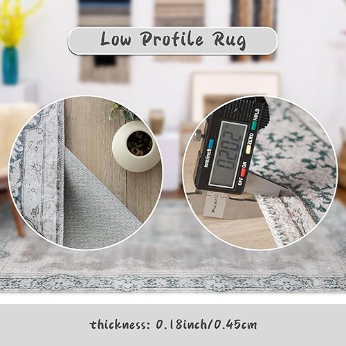 Miniatura 6 de DECOMALL Maila - Alfombra lavable de 8 x 10 pies, alfombra bohemia tradicional, envejecida, antideslizante, alfombra grande para sala de estar y