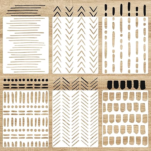 Paquete de 6 plantillas de pared de ladrillo de 14 pulgadas para pintar patrones grandes en la pared, plantillas decorativas reutilizables para