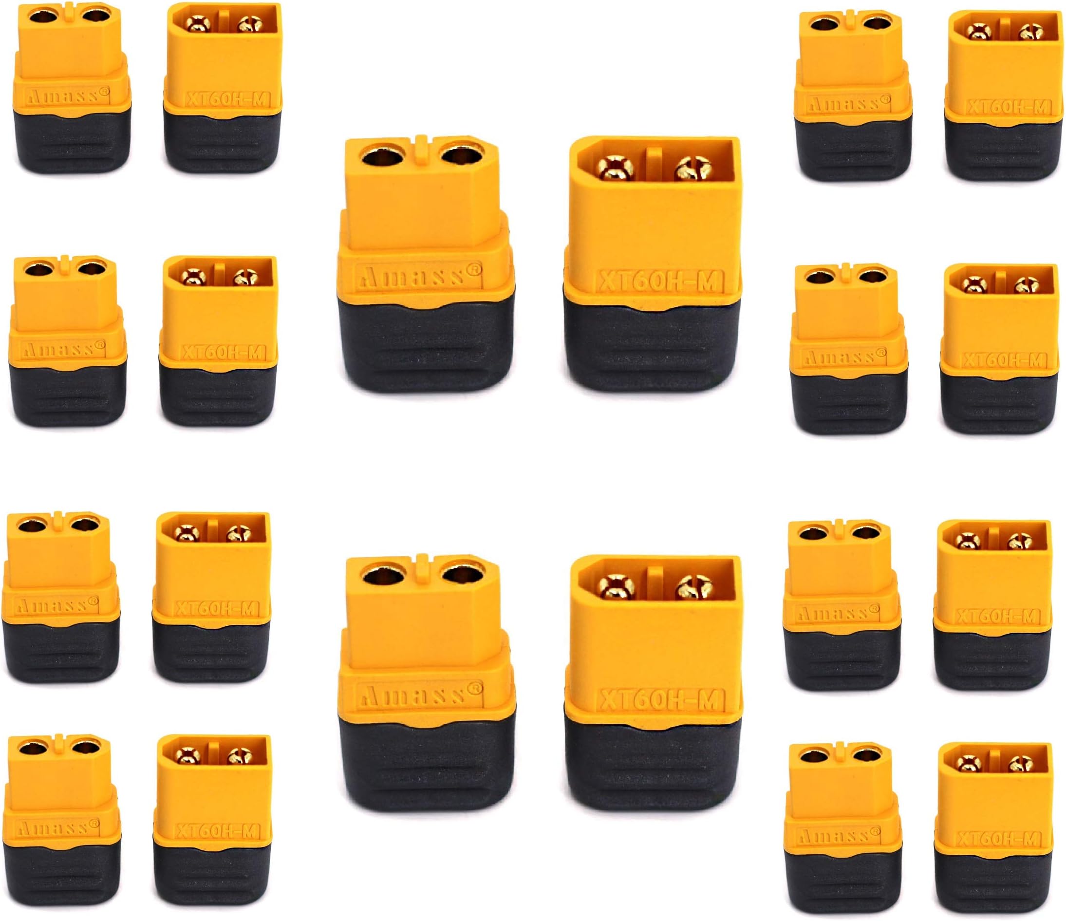 10 Pair for Amass XT60H Upgraded Version XT60 Connectors with Covers Male Female Power Plug with Sheath for Lipo Battery RC Planes Cars