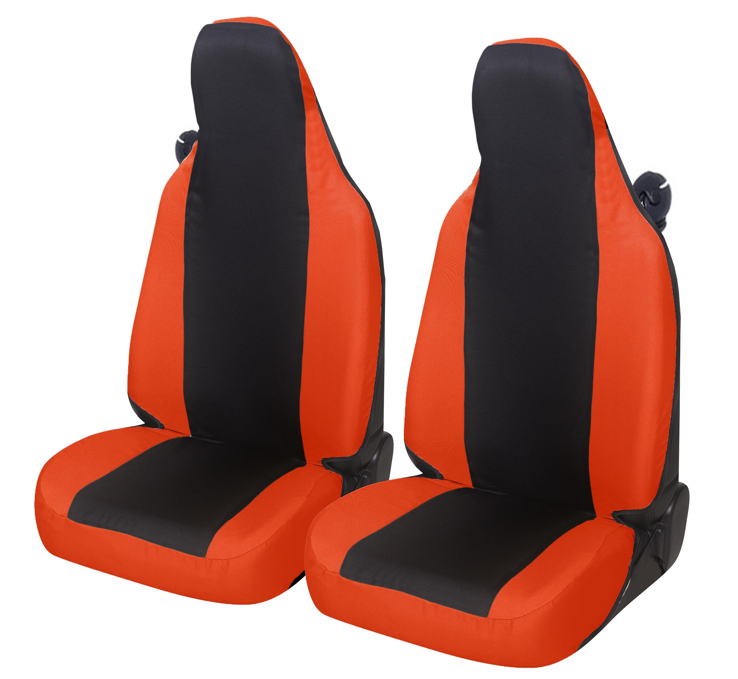 Auto Accessori Lupex Coprisedili auto compatibili con Smart fortwo, 450 451 e 453, 1 2 3 Serie, Tessuto Policotone (Nero - Arancio)