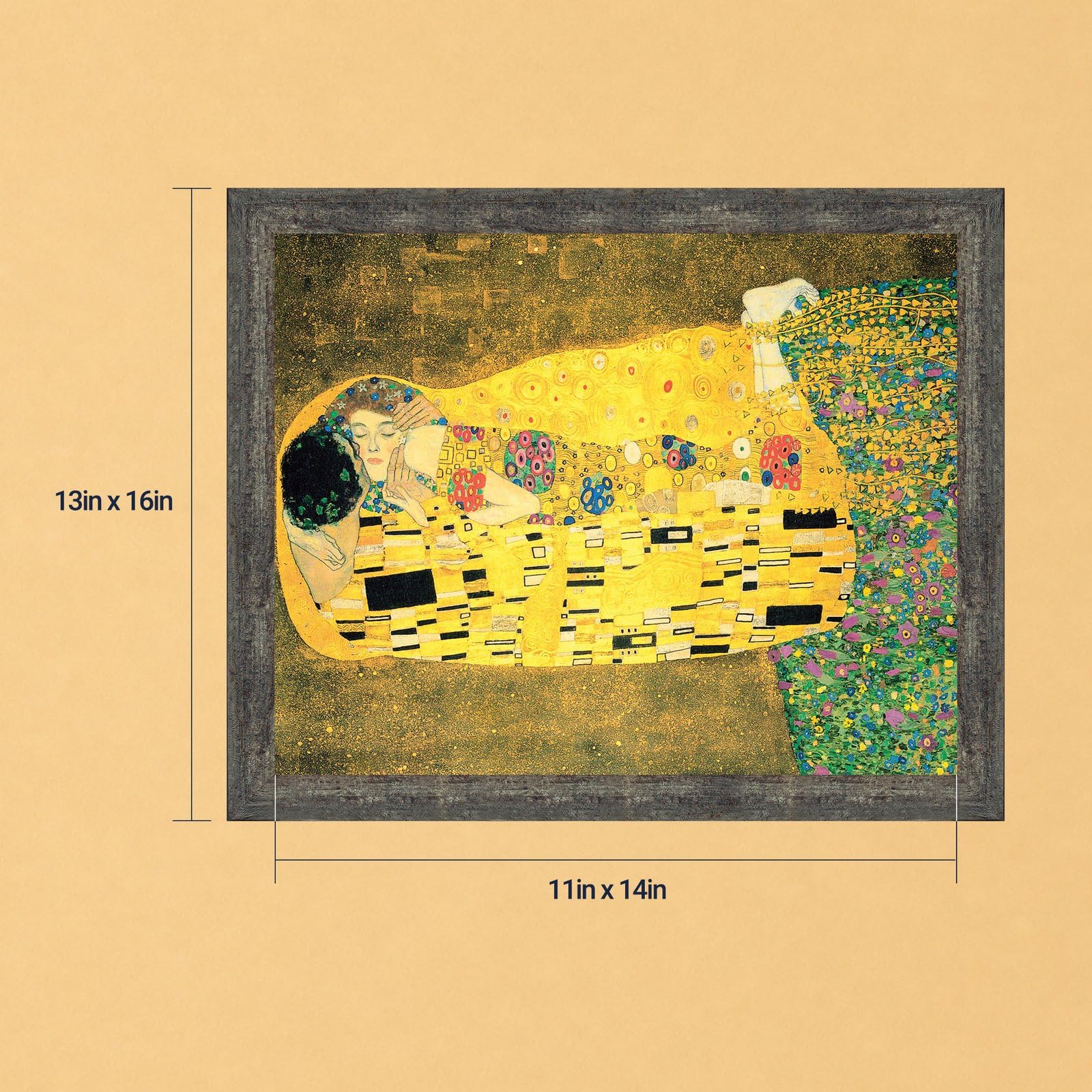 Gustav Klimt 接吻 アートプリント 約60cm x 50cm Amazon.com: The Kiss by Gustav Klimt Framed Print, Gold Art