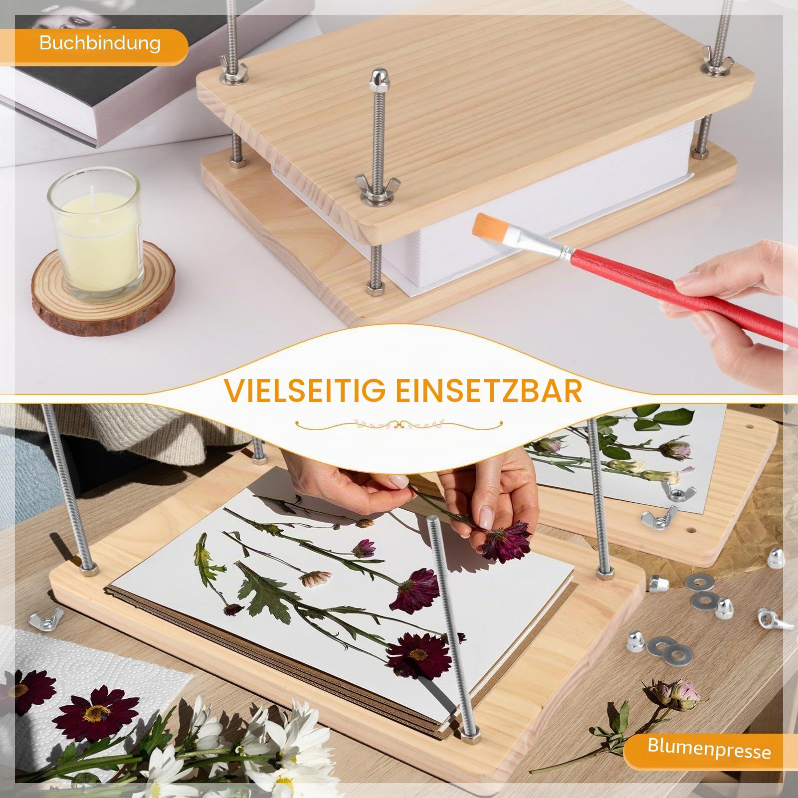 Buchpresse Aus Holz, Praktisches Buchbindewerkzeug für Heim DIY Buchbindekarten