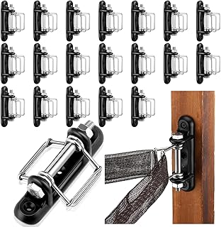 Frienda 20 Pcs Electric Fence Polytape Connectors Electric Fence Corner Insulator Corner or End Insulator with Buckles Wood Post Tape Connector with Screw for Polytape up to 45 mm