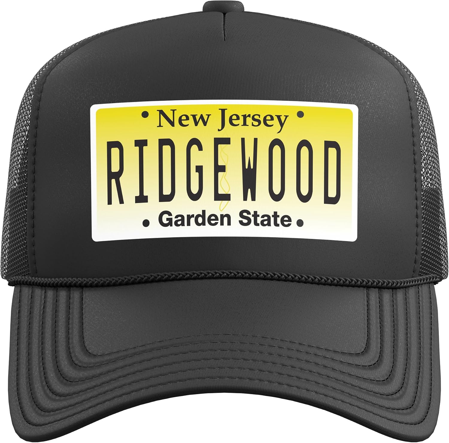 Ridgewood NJ New Jersey Hometown License Plate Trucker Hat with Adjustable Mesh Back image 2