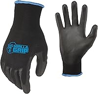 Gorilla Grip Never Slip Work Gloves for Men - Max Grip Wet/Dry/Oily, Polymer Palm, Medium, 25 Pairs Black/Blue
