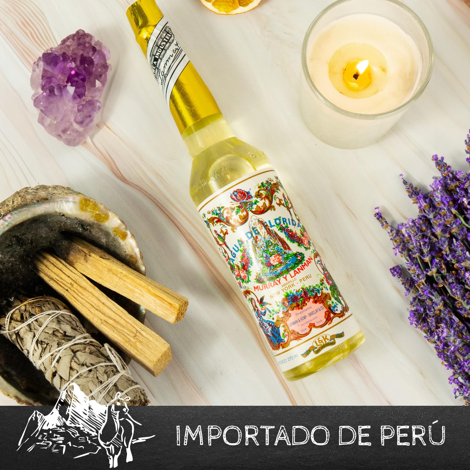 Floryda 100% oryginalna woda Peru - 2 butelki 270 ml do czyszczenia i ochrony duchowej