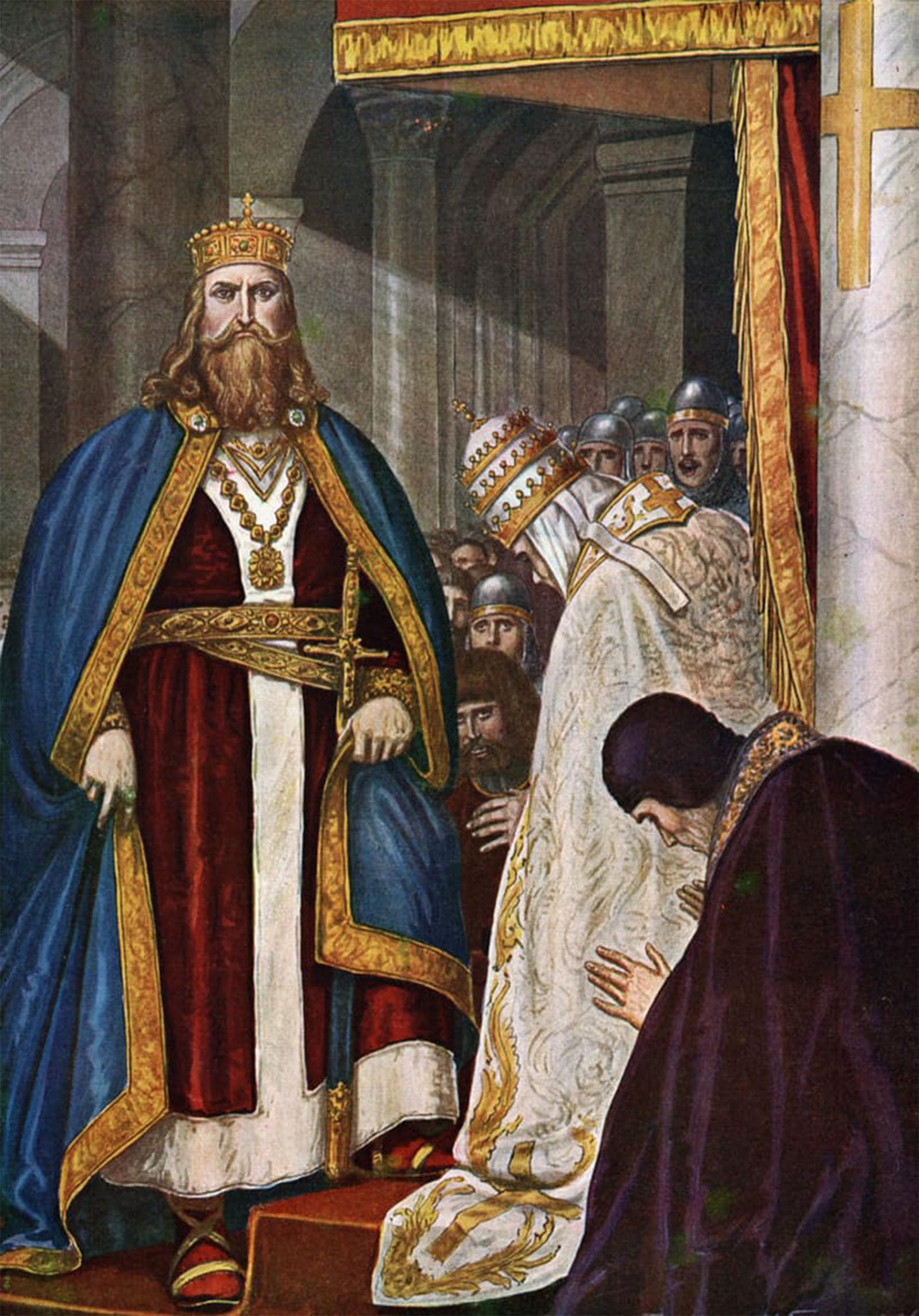 POSTERIIk Famous Modern Artwork Art Mural the Coronation of Charlemagne by Tancredi Scarpelli Oil Paintings Pictures for Home Decor 60x90cm