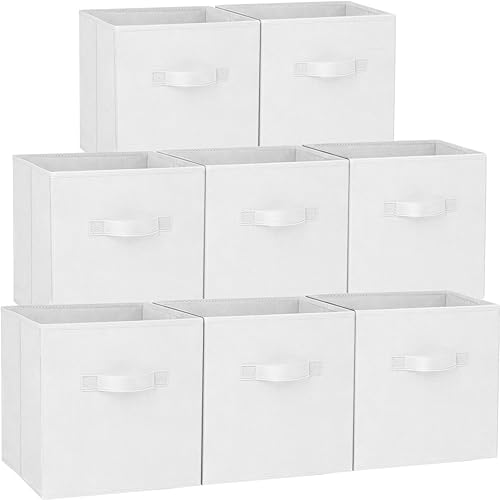 Criusia Cubos de almacenamiento  Contenedores de almacenamiento de tela resistente de 11 pulgadas para estantes, armario, organizador de cubos