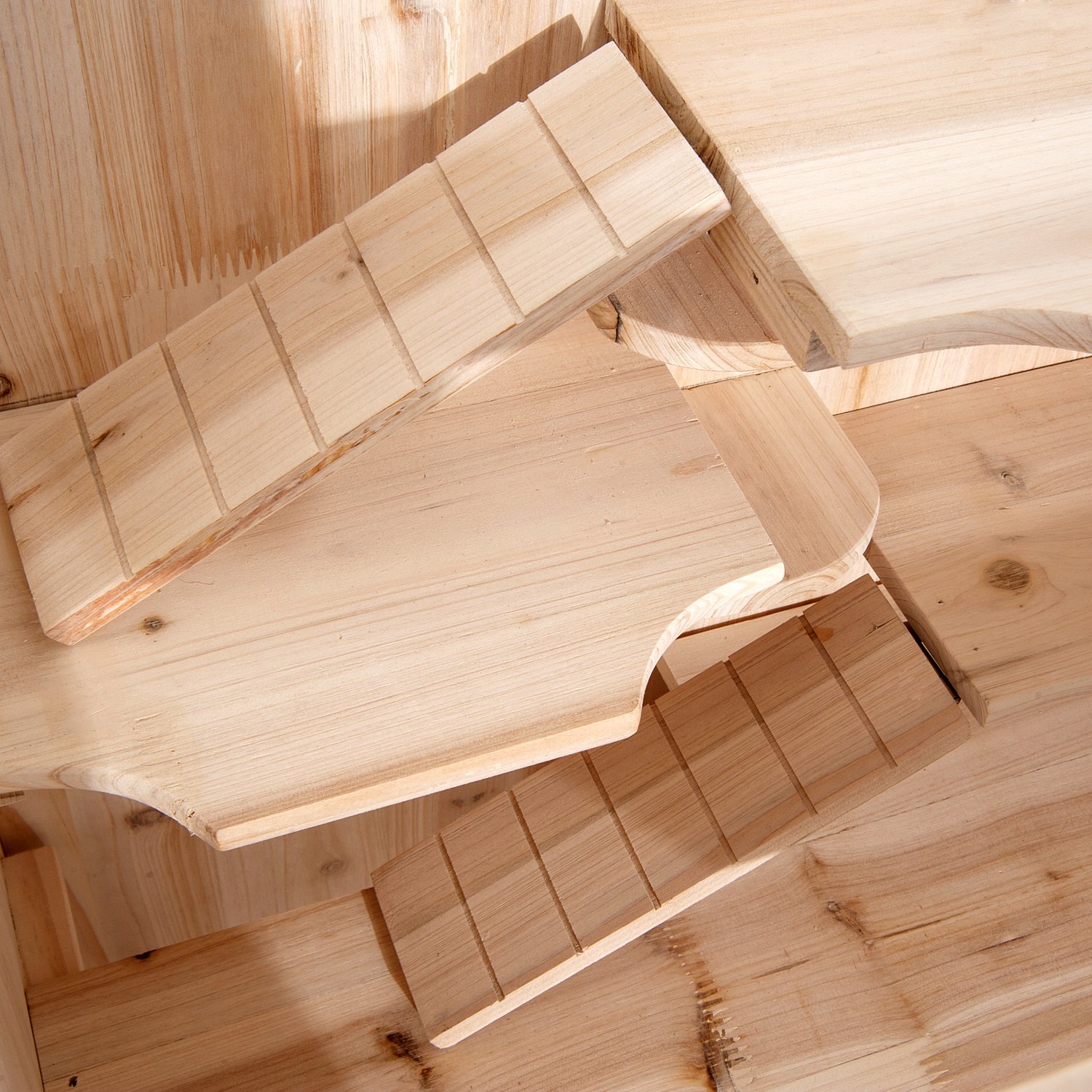 PawHut Gabbia per Roditori e Criceti a 4 Ripiani con Tetto Apribile in Legno 60x40x120cm