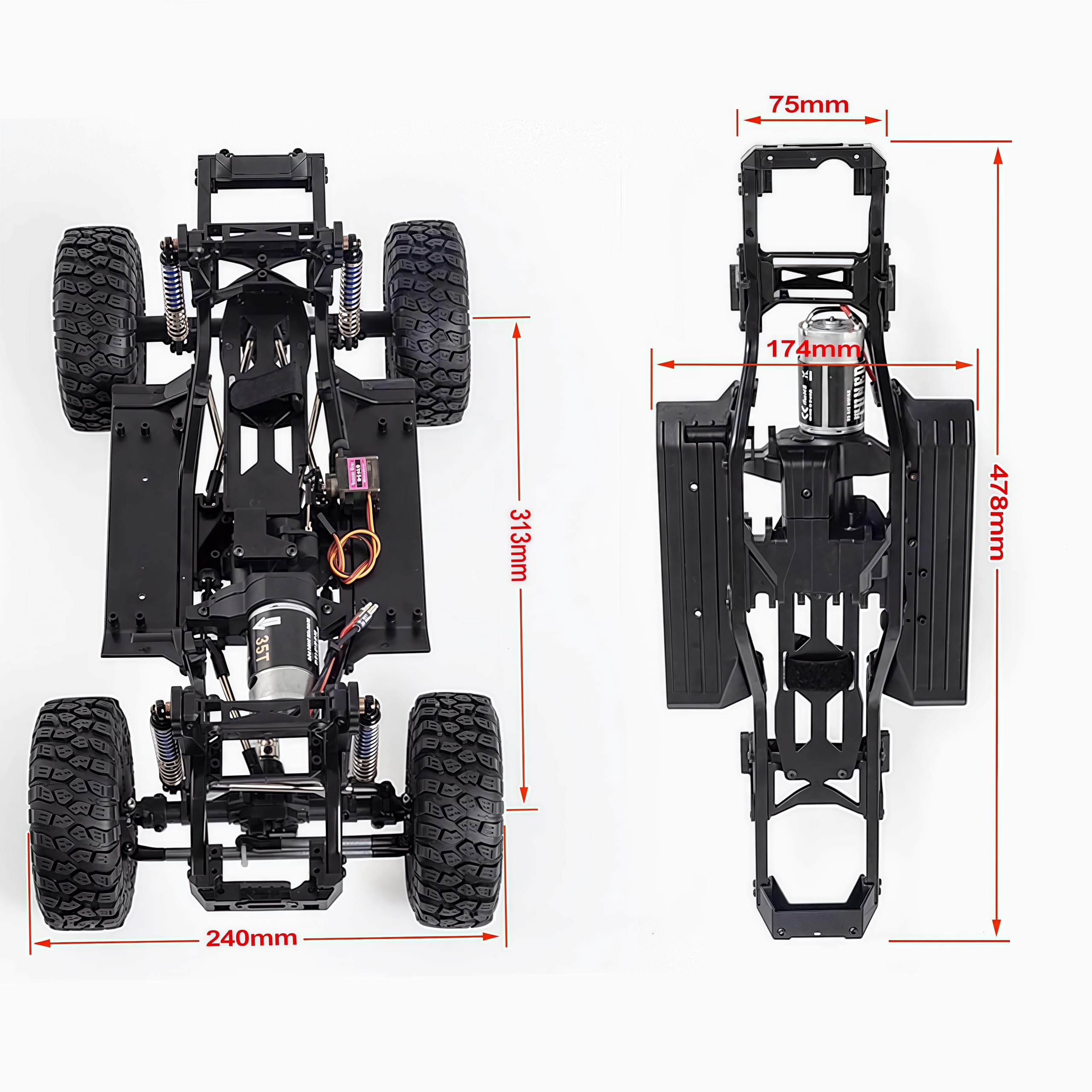 Amazon | 1/10 RCクローラー 313mm シャーシキット 2速ギアボックス