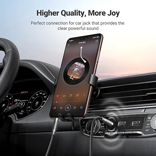 Miniatura 7 de UGREEN Cable de audio de 0.138 in de nailon, trenzado, cable auxiliar macho a macho, sonido estéreo de alta fidelidad para auriculares, estéreo de